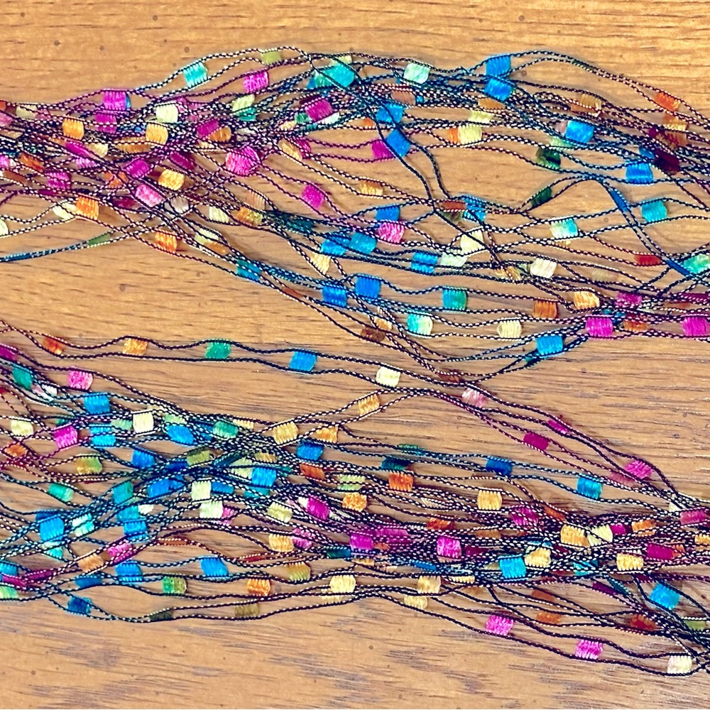 Multi color scarf necklace